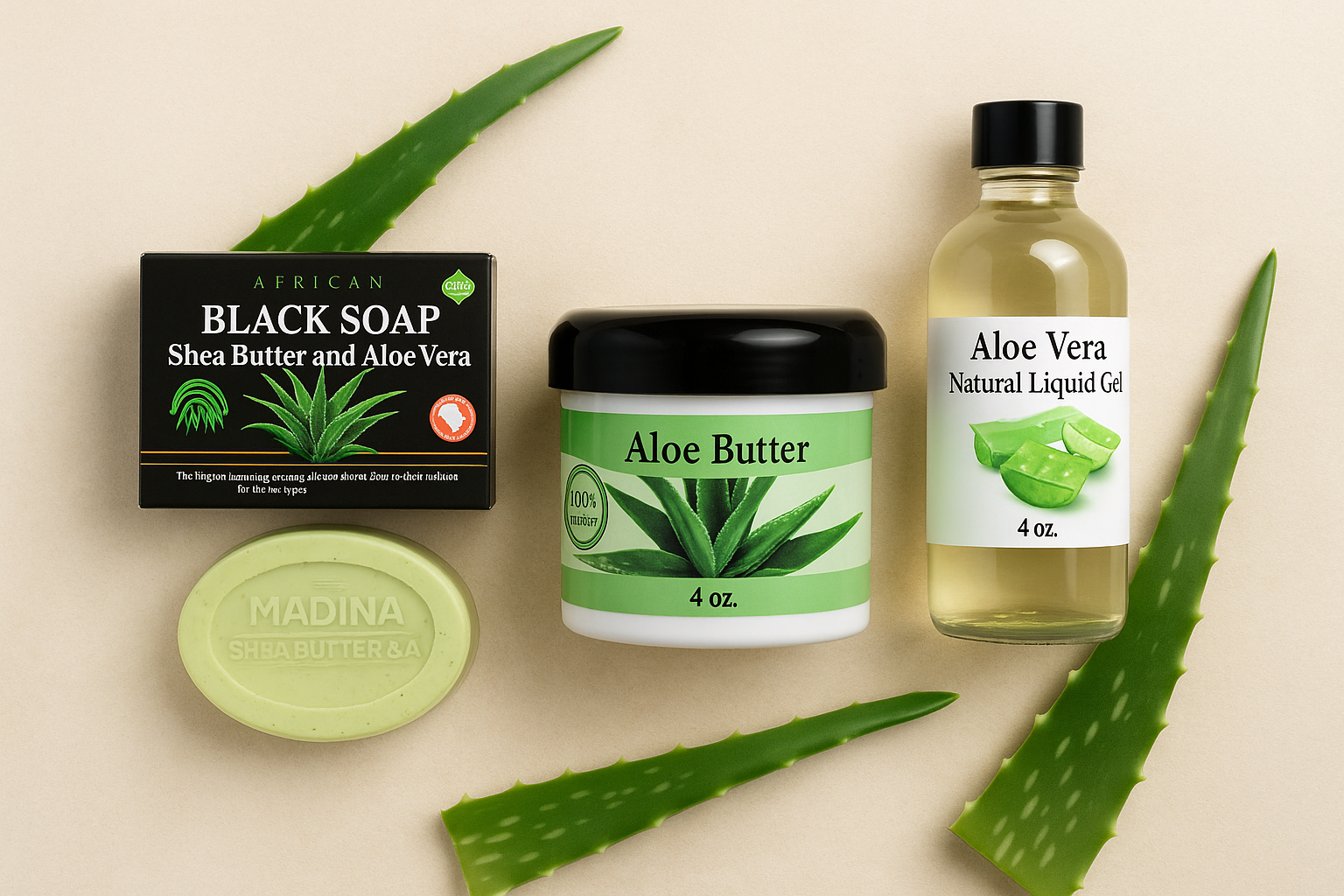 Aloe Vera Skincare Combo – Soap, Gel & Cream for Healthy Skin